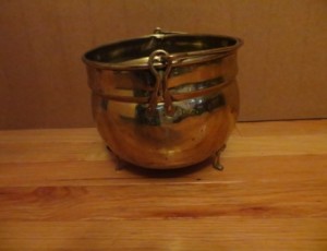 Antique Brass Bucket – $15
