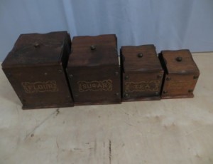 Vintage Wooden Canister Set – $20