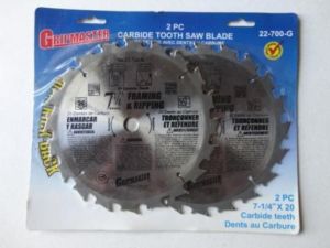 2 Piece 7 1/4″ x 20 Carbide Saw Blades – $10