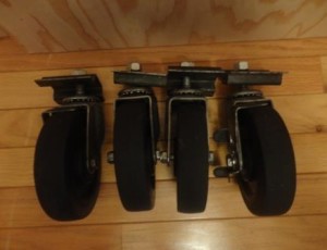 4 Rubber Scaffold Wheels – $55
